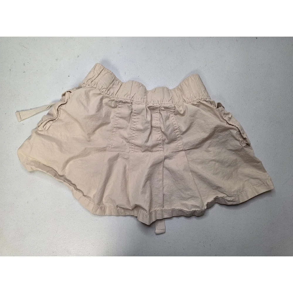 Justice Girls Tan Cargo Skort Size M 10 Fawn Pleated Utility Skirt with Shorts